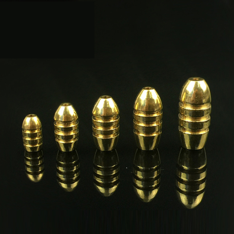 3pcs/lot Copper Lead Brass Slip Sinker Weights 10g,7g,5g,3.5g,1.8g Sharped Bullet Copper Fishing Accessories Fishing Tackle ► Photo 1/5