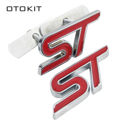 Metal Red Blue ST Front Grille Sticker Car Head Grill Emblem Badge Chrome Sticker for FORD FIESTA FOCUS MONDEO Auto Car Styling ► Photo 1/6