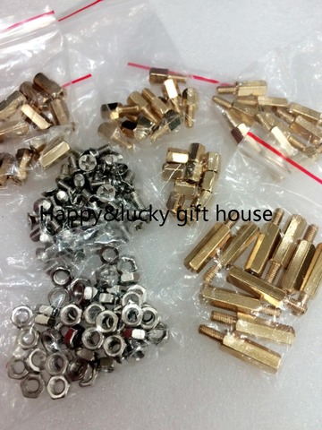 YYT Nuts screws copper pillars  6+6 10+6 15+6  M3 nut 3*6 screws 6MM hollow 10MM hollow 150PCS ► Photo 1/2