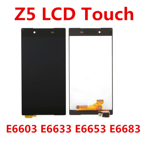 black white  For Sony Xperia Z5 E6603 E6633 E6653 E6683 display LCD Parts Touch screen digitizer Assembly + Adhesive ► Photo 1/6