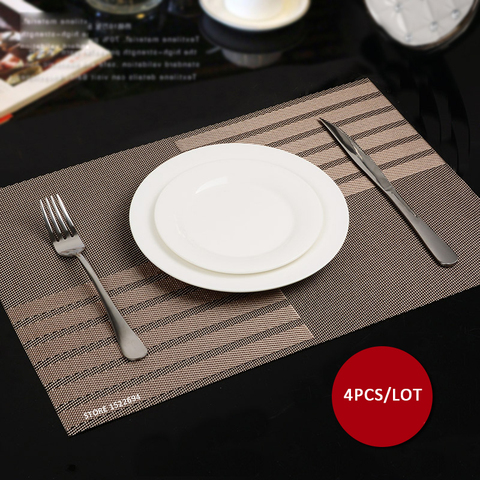 45X30CM Non slip Insulation Placemat Quality PVC Table Placemat Large Dinner Mat Set of 4PCS Table Mats Fashion Style Dining Mat ► Photo 1/6