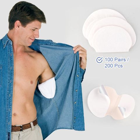 200pcs 100pairs Disposable Underarm Sweat Pads for Clothing Anti Sweat Armpit Absorbent Pads Summer Deodorants Shield Stickers ► Photo 1/6