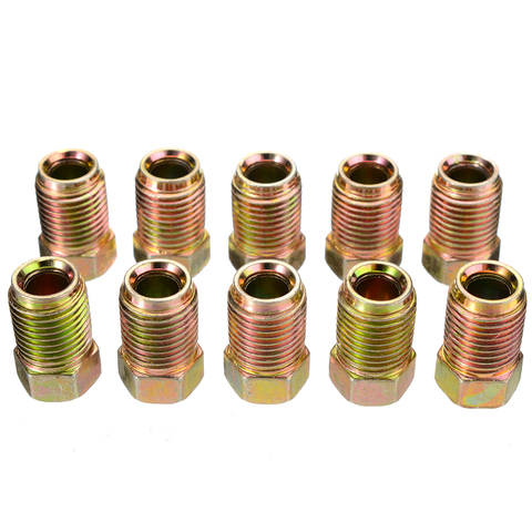 Mayitr 10pcs 10mm x 1mm Male Short Brake Pipe Screw Nuts for 3/16