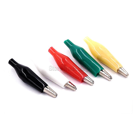 1Pack=10Pcs/lot Insulation Boot Metal Alligator Clip Electric Test 35MM Lead colorful small crocodile clip Color random delivery ► Photo 1/6