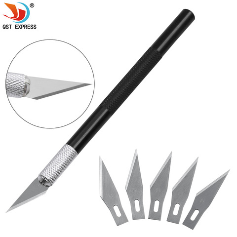 6pcs/Set Precision Hobby Knife Metal Handle With Blades For Arts Wood Carving Tools Crafts Phone PCB Repair Multi DIY Hand Tools ► Photo 1/6