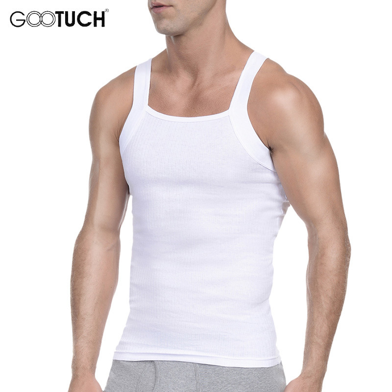 3pcs/lot Cotton Mens Underwear Sleeveless Tank Top Solid Muscle Vest  Undershirts O-neck Gymclothing T