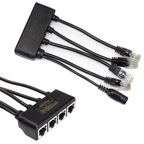 4 In 1 Power Over Ethernet Midspan Splitter Switch 10/100mbps IEEE802.3at/af 2A IP Camera Poe Splitter ► Photo 1/6