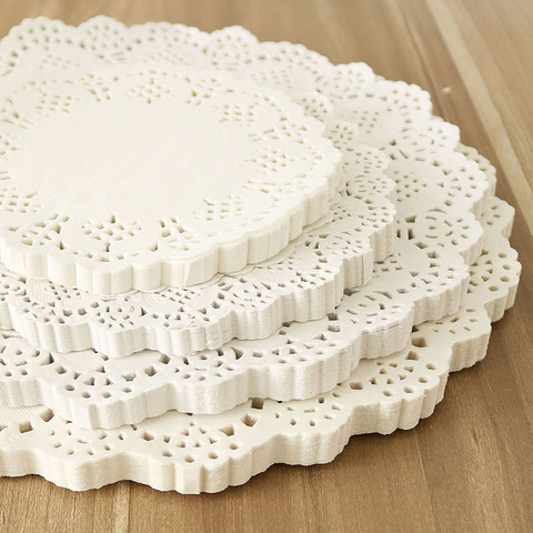 4 4.5  5.5 6.5 7.5 8.5inch Assorted Sizes Round Paper Lace Table Doilies White Decorative Tableware Placemats Paper Mats 100pcs ► Photo 1/6