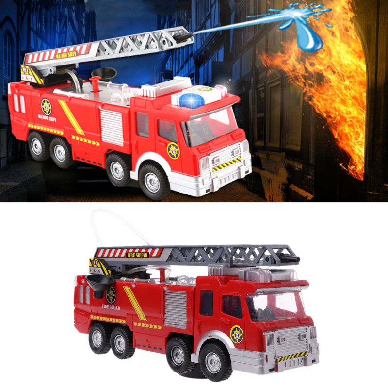 Spray Water Truck Toy Fireman Fire Truck Car Music Light