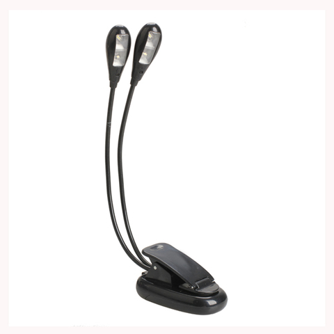 Super Dual Flexible Arms 4 LED Flexible Book Light Clip-on Lamp For Piano Laptop Book Reading ► Photo 1/6