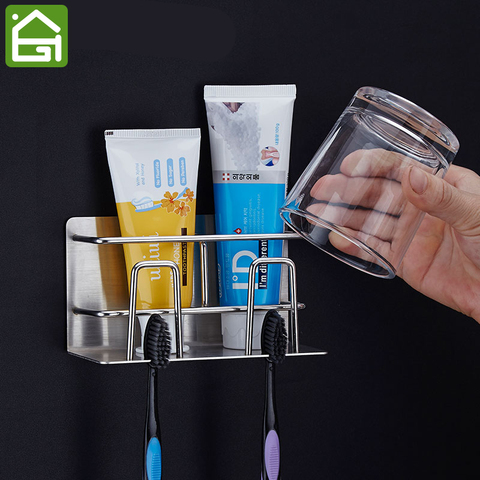 304 Stainless Steel Bathroom Toothbrush Holder Toothpaste Holder
