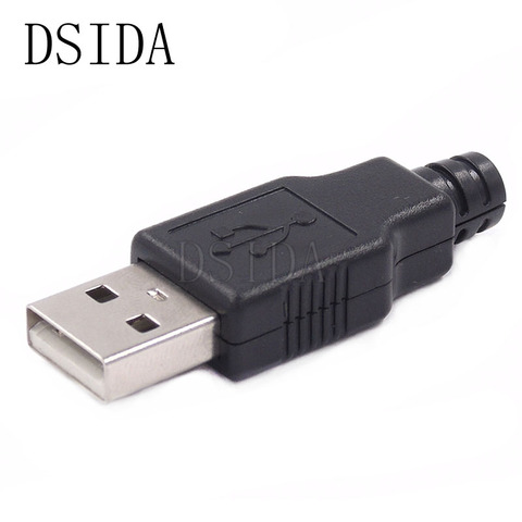 IMC hot New 5pcs Type A Male USB 4 Pin Plug Socket Connector With Black Plastic Cover ► Photo 1/3