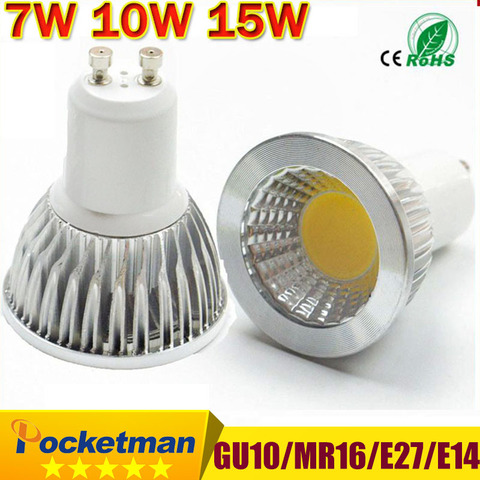 Super Bright LED Spotlight Dimmable COB LED lamp GU10 LED Bulb 7W 10W 15W Warm White  white 85-265V Bulbs z51 ► Photo 1/6
