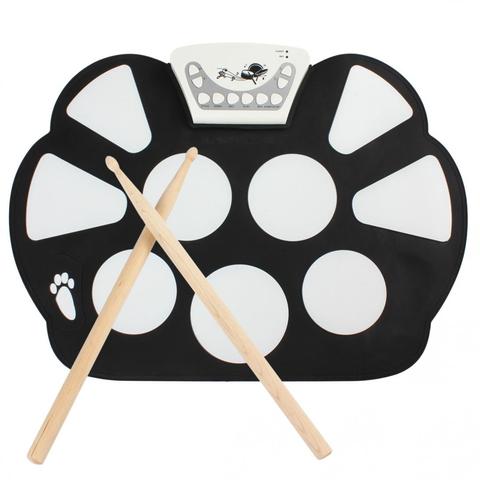 KONIX W758 Digital Portable 9 Pad Musical Instrument Electronic Roll-up  Drum Kit ► Photo 1/6
