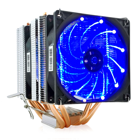 2/4/6 Heatpipes CPU Cooler Fan For AMD Intel 775 1150 1151 1155 1156 CPU Radiator 90mm LED Two Fan 3pin Cooling CPU Fan PC Quiet ► Photo 1/6