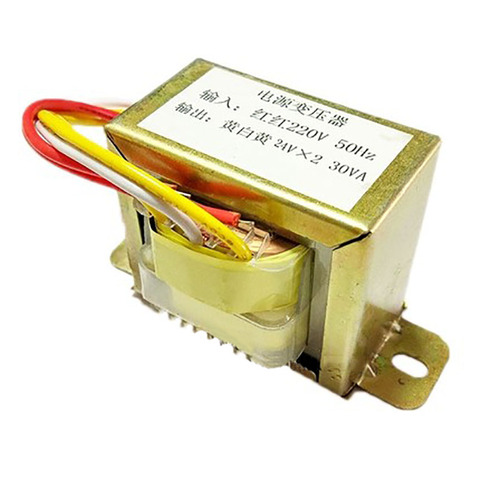 EI57 30W 220v-24v transformer input 220v 50Hz output 30VA double 24V power transformers ► Photo 1/2