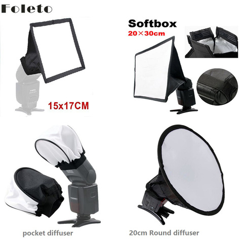 Foleto Flash Light Soft Diffuser Soft Box Speed Light Camera Accessory FOR Canon nikon yongnuo Godox speedlite 580ex sb600 sb800 ► Photo 1/6