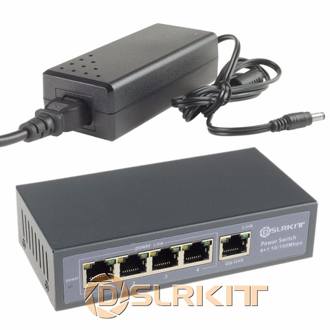 DSLRKIT 78watt 5 Port 4 PoE Switch 802.3af 802.3at Power Over Ethernet PSE14AT ► Photo 1/6