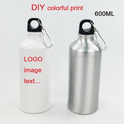 600ML Bottle DIY customize colorful print LOGO photo for Travel Sport Easy take bike with hook for bag Aluminium Portable MAZWEI ► Photo 1/6