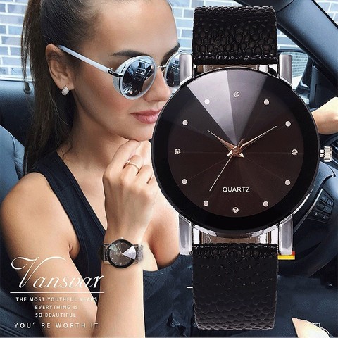 Vansvar Women Watch Luxury Brand Casual Simple Quartz Clock For Women Leather Strap Wrist Watch Reloj Mujer Drop Shipping ► Photo 1/5