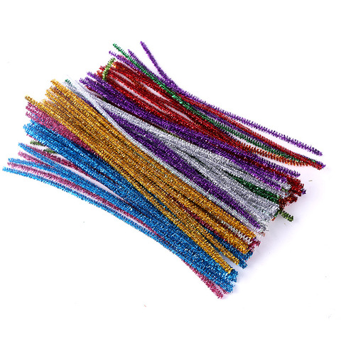 100pcs Glitter Chenille Stems Pipe Cleaners Plush Tinsel Stems Wired Sticks Kids Educational DIY Craft Supplies Toys Crafting ► Photo 1/6