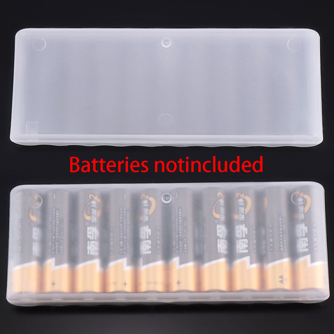 1PC White 10 Grid Battery Holder Case Organizer Container AA Batteries Storage Box Holder Hard Case Cover Battery Holder ► Photo 1/6
