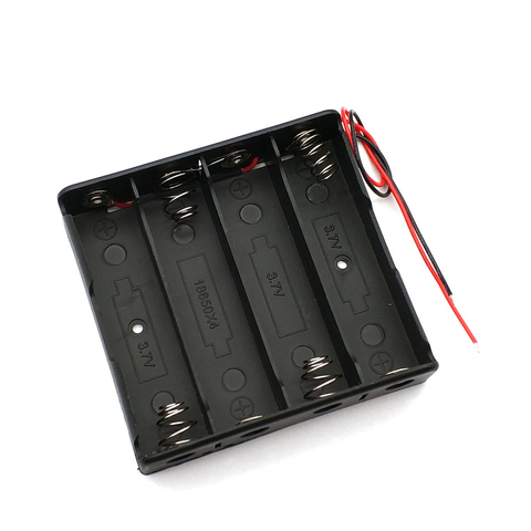 New Plastic Storage Box Case Holder Black For 4pcs Battery 18650 With Wire Leads 4x18650 ► Photo 1/4