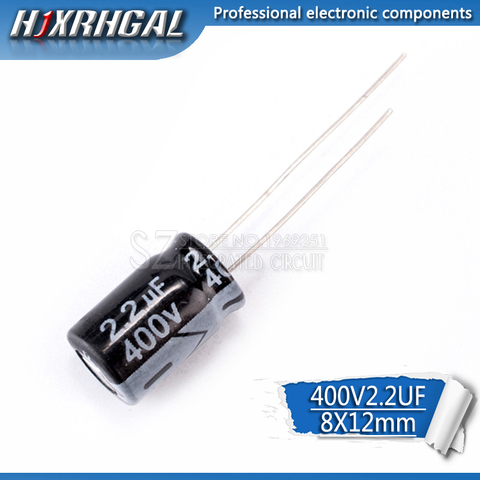 20PCS Higt quality 400V2.2UF 8*12mm 2.2UF 400V 8*12 Electrolytic capacitor hjxrhgal ► Photo 1/1