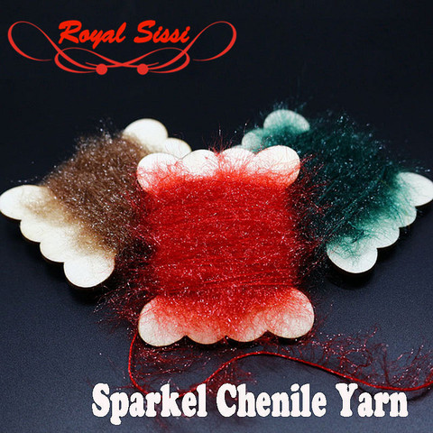Royal Sissi 2cards total 10 meters Sparkle Fly Tying yarn flash long hairy Dubbing thread Scud bug larvae bodies Tying Materials ► Photo 1/6