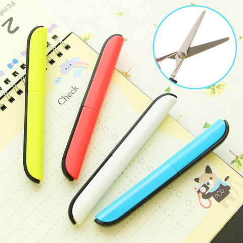 Crafting portable Scissors paper-cutting  folding safety Scissors mini stationery scissors  office and school hand cut supplies ► Photo 1/6
