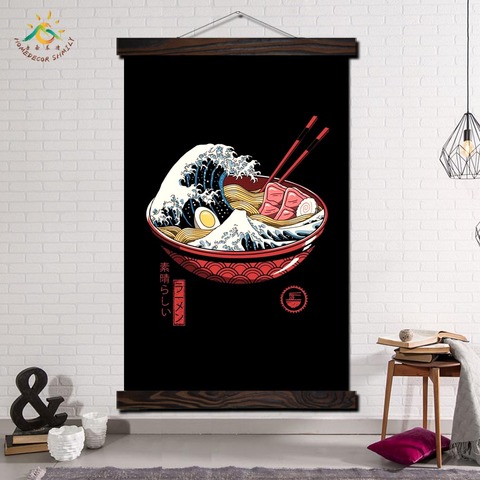 Japan Culture Great Ramen Wave Wall Art Canvas Prints Painting Frame Scroll Painting Decorative Picture art print wall poster ► Photo 1/6