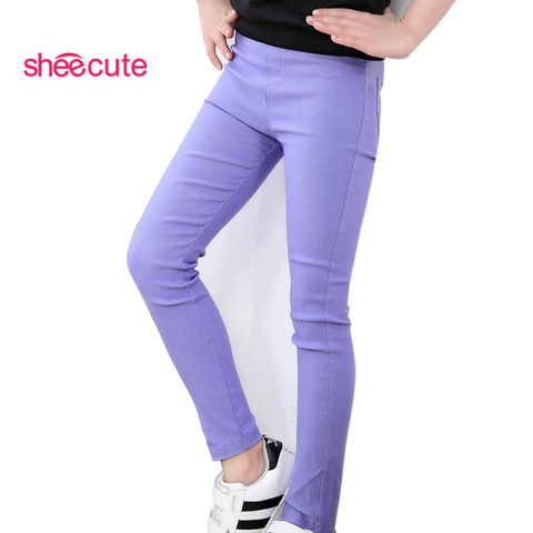 sheecute girls pants childrens candy color pencil pants Kids skinny full length trousers for 3-12Y SQB1121 ► Photo 1/6