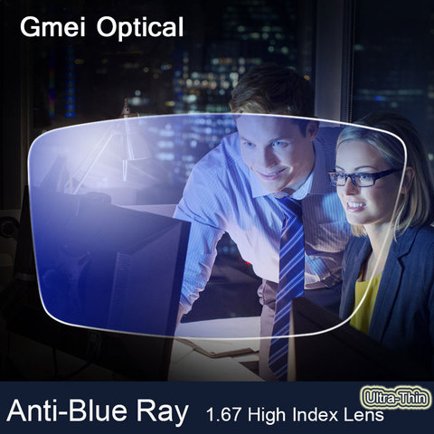 Anti-Blue Ray Lens 1.67 High Index Ultrathin Myopia Prescription Optical Lenses Glasses Lens For Eyes Protection Reading Eyewear ► Photo 1/6