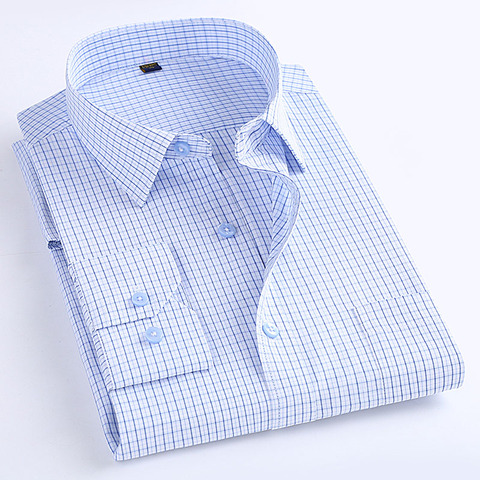 MACROSEA Classic Style Men's Plaid Shirts Long Sleeve Men's Casual Shirts Comfortable Breathable Men's Office-wear Clothing ► Photo 1/6
