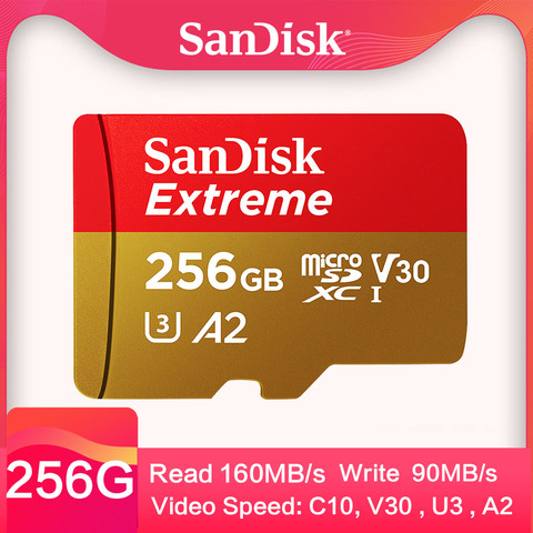SanDisk SD Memory In Card Stick Reader In Memory 32 GB 128 GB 256 GB Extreme Pro Micro 128 GB Class 10 U 3 Card ► Photo 1/6