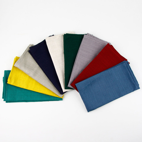 9 Colours 40 x 30 cm slub linen cotton Napkins heat insulation mat dining table mat Kids table Napkin fabric placemats ► Photo 1/6