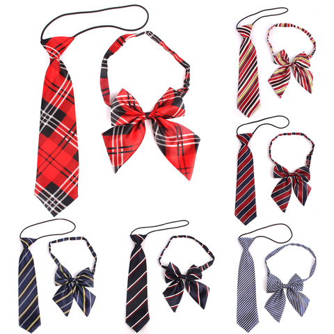 Rubber String Necktie For Girls and Boys Polyester Plaid Neck Tie for Children Suits Skinny Ties Slim Men Tie Gravatas ► Photo 1/6
