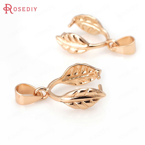 6PCS 20x11MM 24K Champagne Gold Color Plated Brass Tree Leaf Charms Pendants Clasps Connector High Quality Jewelry Accessories ► Photo 1/5