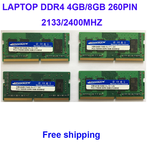 Kembona Laptop DDR4 4GB 8GB 16GB 4G 8G 16G RAM Memory 2133mhz 2400mhz 2666mhz Memoria 260-pin SODIMM RAM Stick ► Photo 1/3