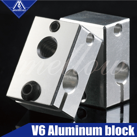 1Pcs Aluminum V6 Heater Block HotEnd For PT100 sensor cartridge Themocouple&Thermistor for 3D Printer Extruder hot end parts kit ► Photo 1/6