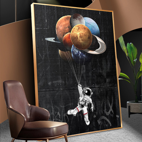 Canvas Painting Wall Art Oil Painting Astronauts on the moon Canvas Prints Decor