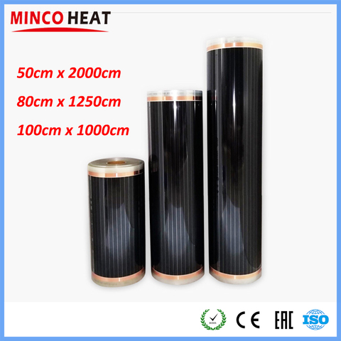 10m2/lot All sizes 50cm 80cm 100cm Width Warm Floor Carbon Infrared Healthy Floor Heating Laminate Electric Heater Film ► Photo 1/6