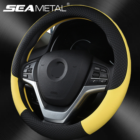 Universal New Steering Wheel Cover Breathable Artificial Leather Car Steering-Wheel Cover Fabric Braid Auto interior Accessories ► Photo 1/6