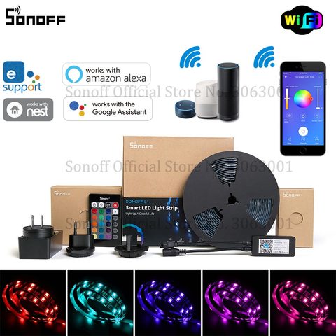 SONOFF L1 Smart LED Light Strip Dimmable Waterproof WiFi Flexible RGB Strip Lights Work with Alexa Google Home, Dance with Music ► Photo 1/6