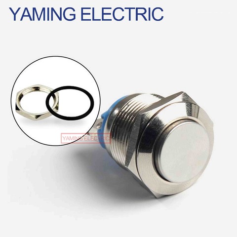 16mm Metal Push Button Switch IP67 Waterproof Nickel Plated Brass Press Button Self-reset 1NO High/Flat/Shape Round Momentary ► Photo 1/5