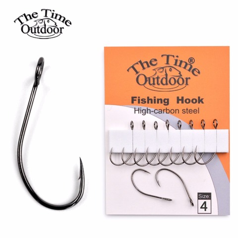 3bags big eys single Barbless hook high carbon steel with Barbed fishing hooks tackle for Sea Bass Perch zander crappie fishhook ► Photo 1/6