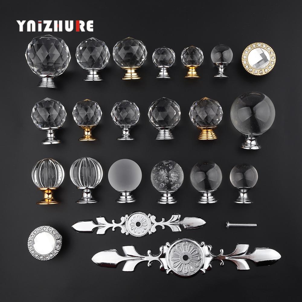 YNIZHURE Brand Design 20-40mm Crystal Glass Knobs Handles Dresser Drawer Kitchen Cabinet Pull Cupboard Handle ► Photo 1/6