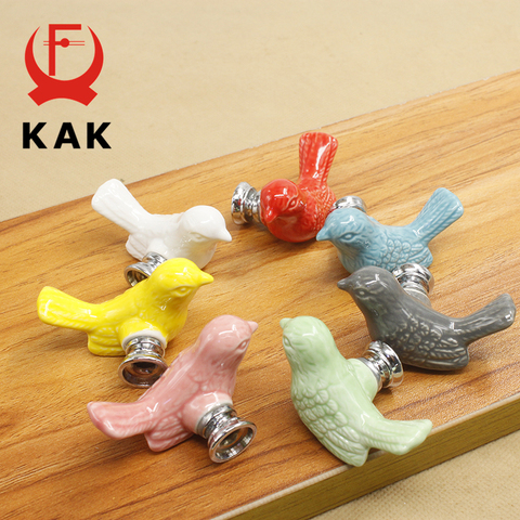 KAK Ceramic Peace Dove Drawer Knobs 3D Cartoon Bird Cabinet Cupboard Handles Novelty Creative Fashion Furniture Handles Hardware ► Photo 1/6
