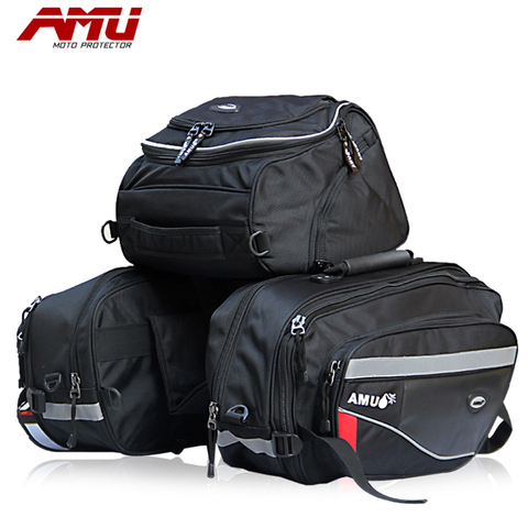 AMU Waterproof Saddlebags Oxford Motorcycle Rear Seat Package Bags Motos Tail Luggage Side Suitcase Motocross Oil Fuel Tank Bag ► Photo 1/1