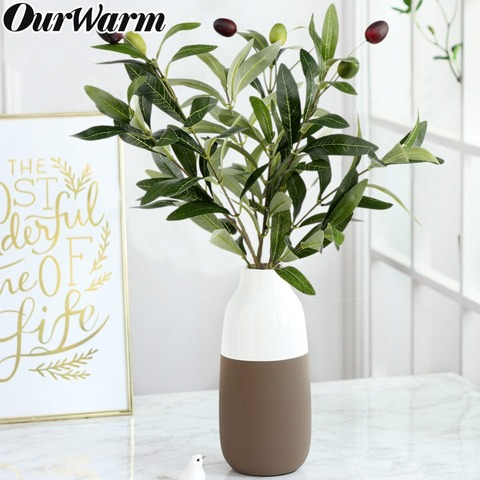 History Review On Ourwarm Artificial Green Plant Olive Branch Fake Silk Leaves Fruits Home Decor Wedding Party Table Decoration Vase Aliexpress Er Our Warm Direct - Olive Branch Home Decor